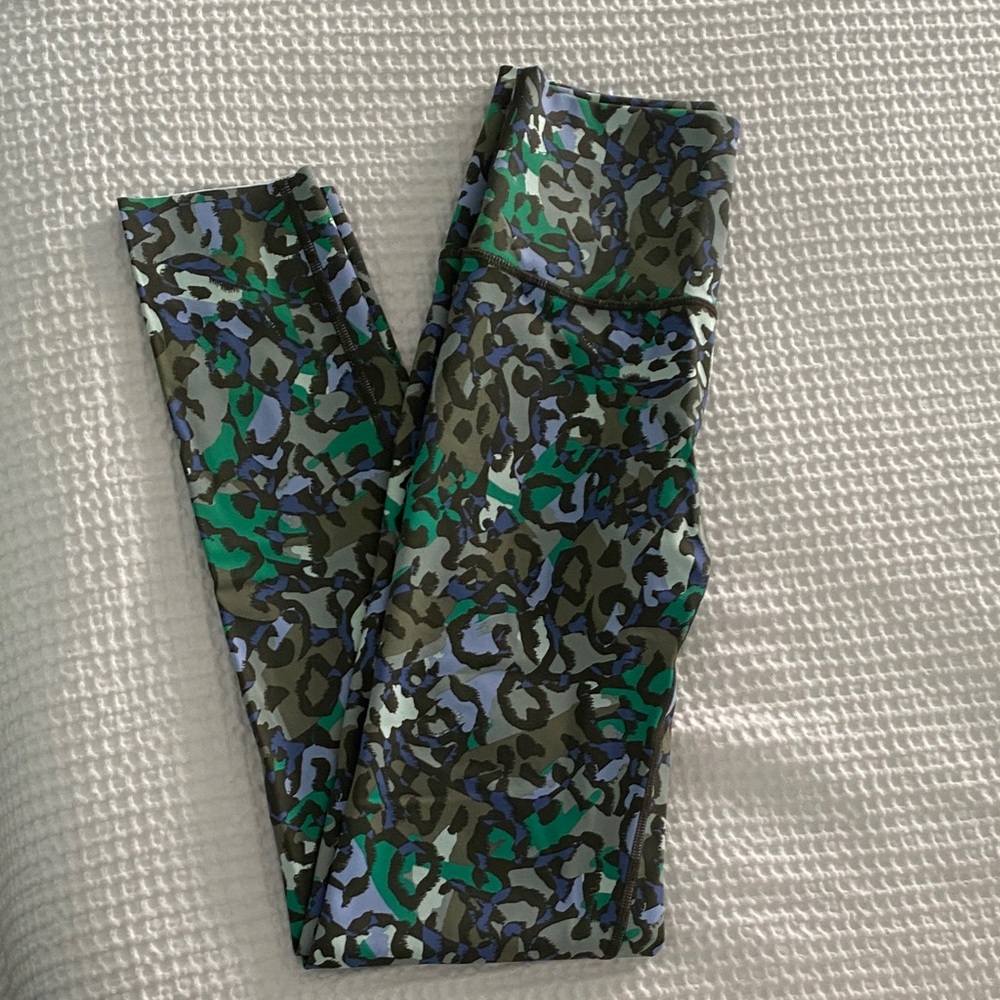 aerie Green Blue Camouflage Leggings